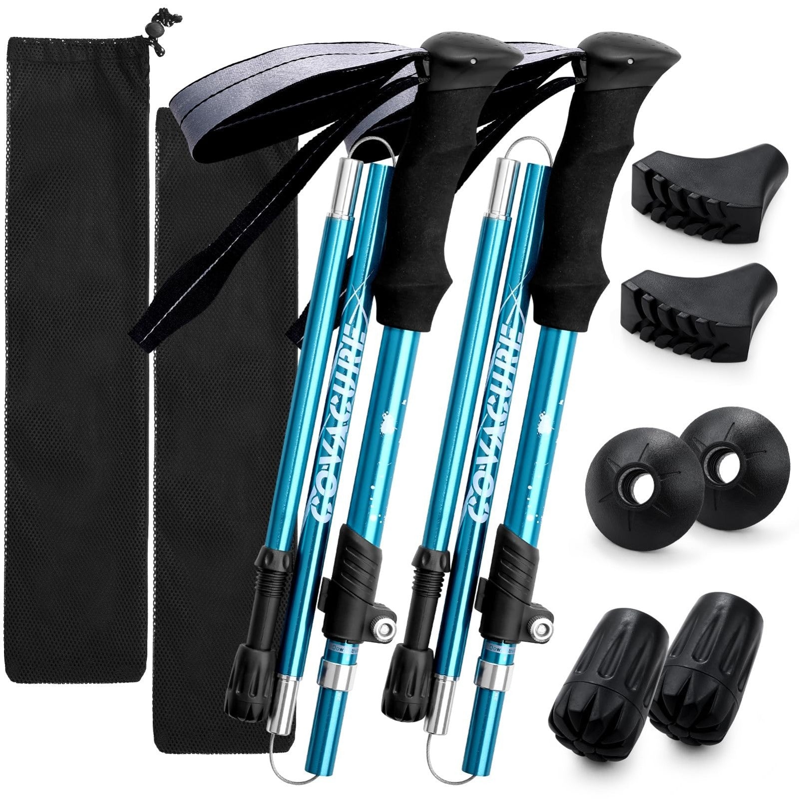 Collapsible Trekking Poles - Lightweight Aluminum Walking Sticks for Hiking, Cam1