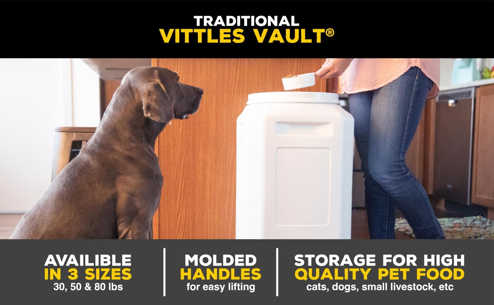 Airtight Pet Food Storage Container with Scoop - Holds Up to 50lbs, Durable & Se11