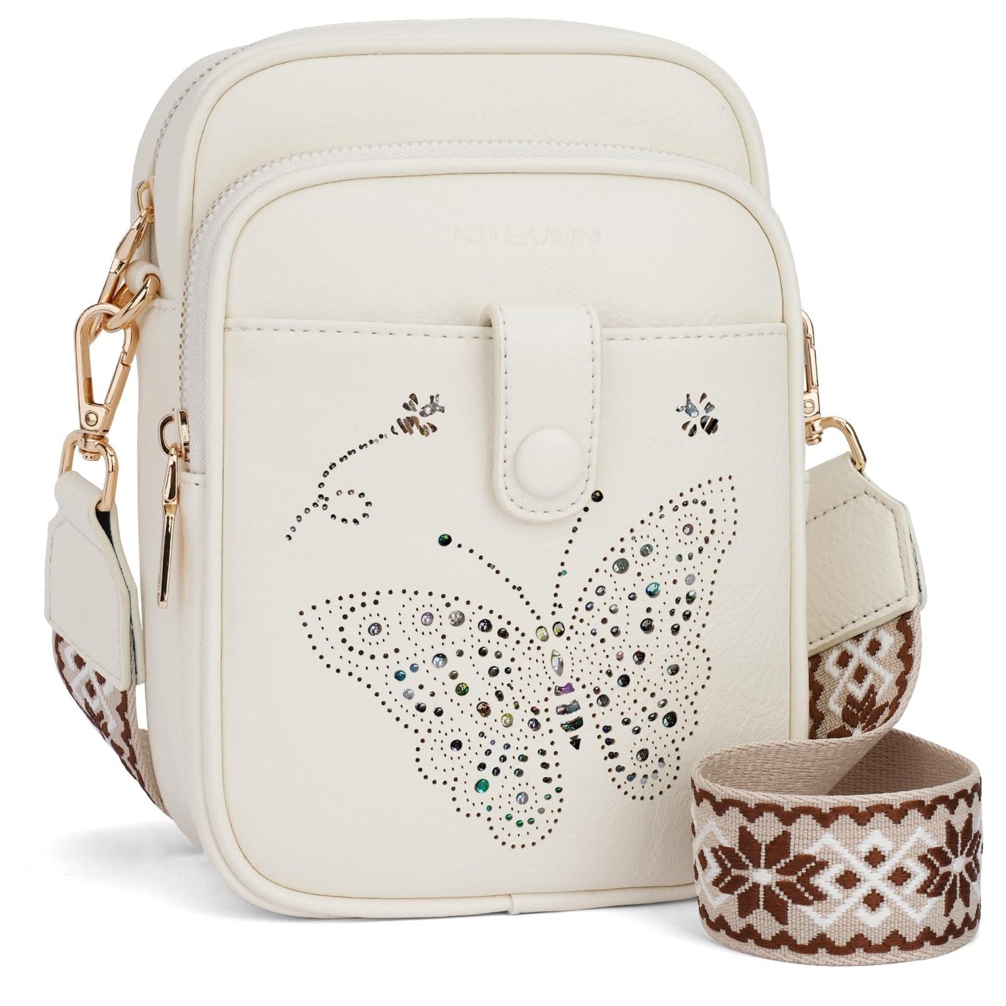Stylish Leather Crossbody Bag for Women, Small Shoulder Purse with RFID Slots &1