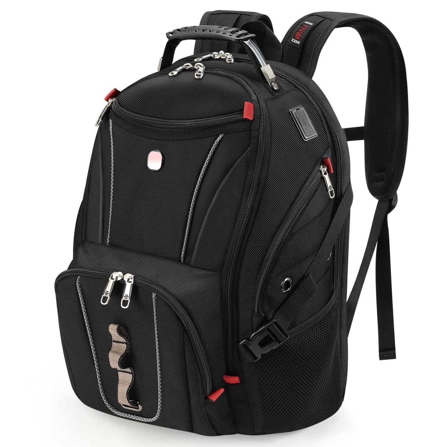 17" Travel Laptop Backpack, USB & Type C Charging, TSA Friendly, Multi Pocket Bu1