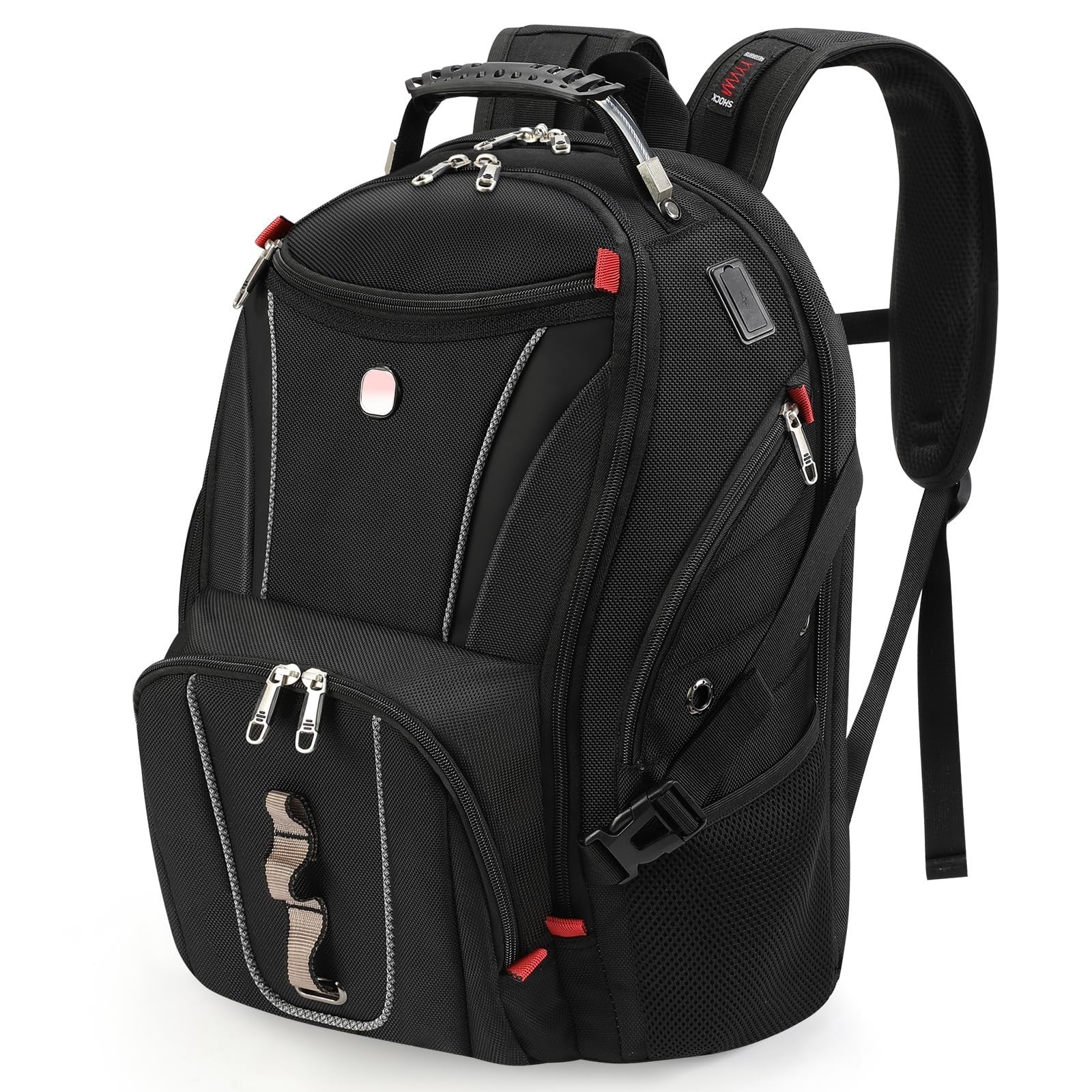17" Travel Laptop Backpack, USB & Type C Charging, TSA Friendly, Multi Pocket Bu1