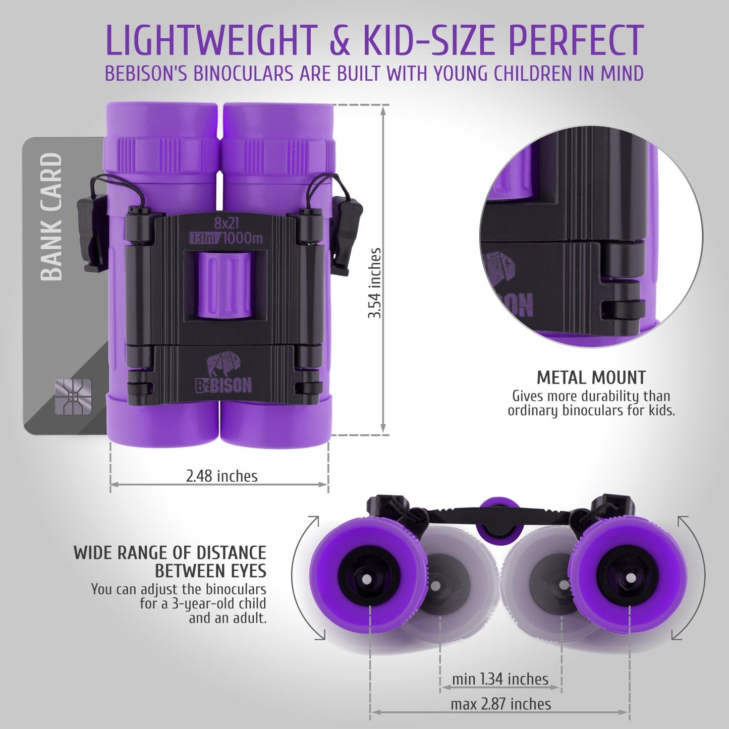 Compact 8x21 Binoculars for Kids & Adults   High Resolution, Shockproof, Folding5
