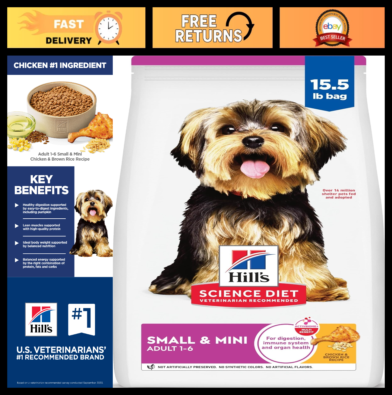 Premium Small & Mini Dry Dog Food for Adults 1 6 Years   Nutritious & Balanced D0