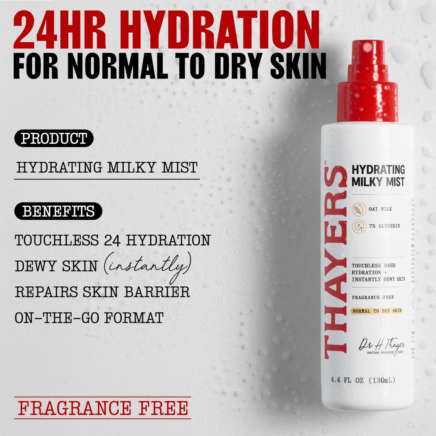 Hydrating Facial Spray with Oat Milk & Glycerin, Skin Barrier Repair Toner, 4.42