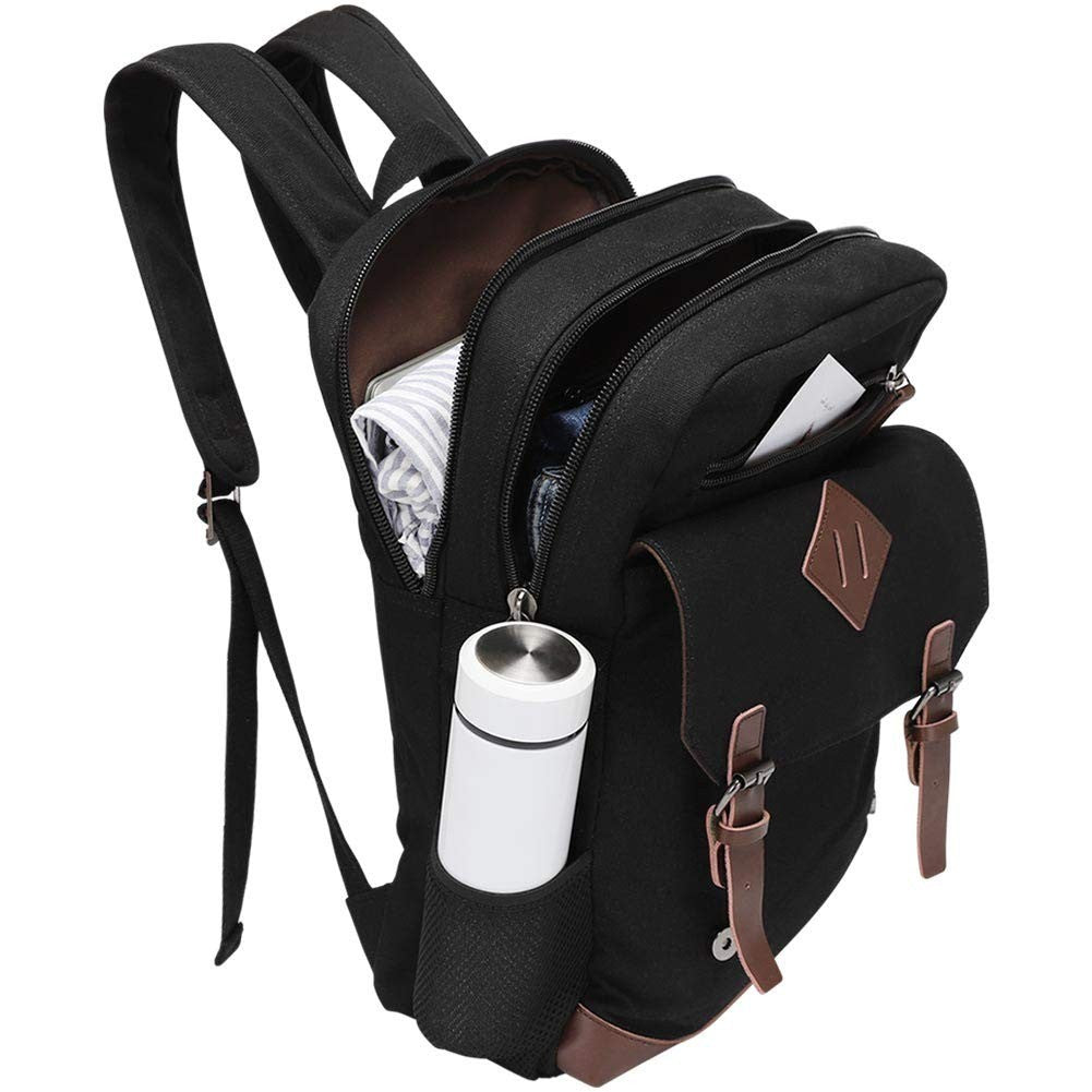 Vintage Canvas Backpack with USB Charging, Fits 15.6" Laptop, Travel Bag2