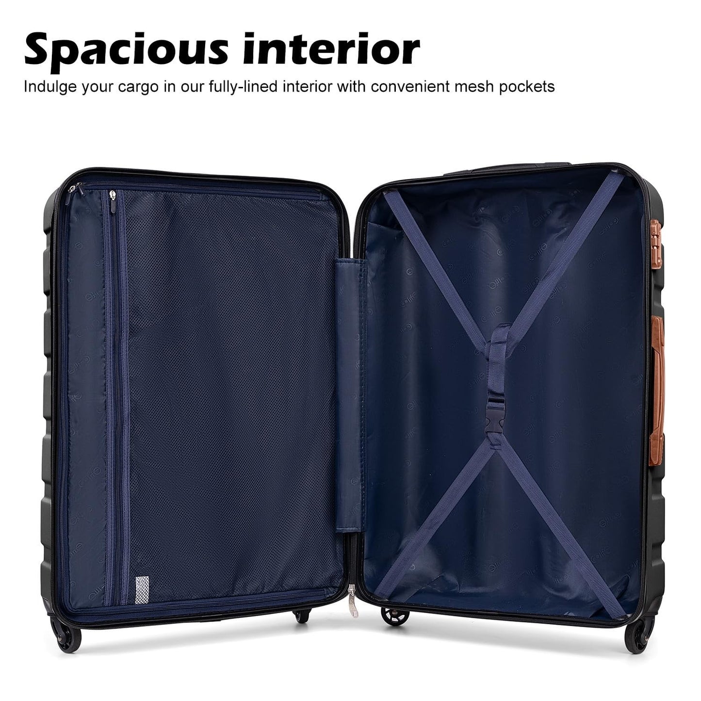 Lightweight 3-Piece Hardshell Luggage Set, Sakura Pink, 360° Spinner Wheels, TSA4