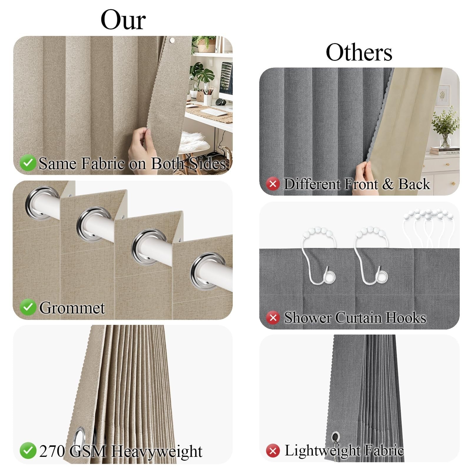 100% Blackout Magnetic Pinch Pleated Curtain   Accordion Door Cover, 60"x80", Ta5