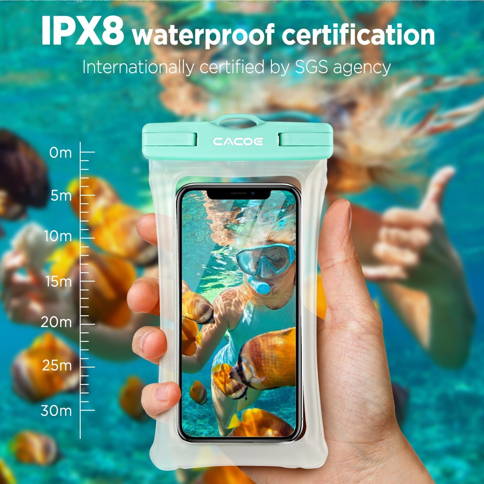 Floatable Waterproof Phone Pouch 2 Pack   IPX8 Case for Beach, Travel, Kayak, Ca5