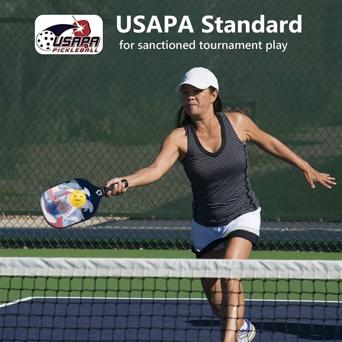USAPA Approved Pickleball Paddle Set 2 or 4 - Fiberglass, Lightweight, Includes5