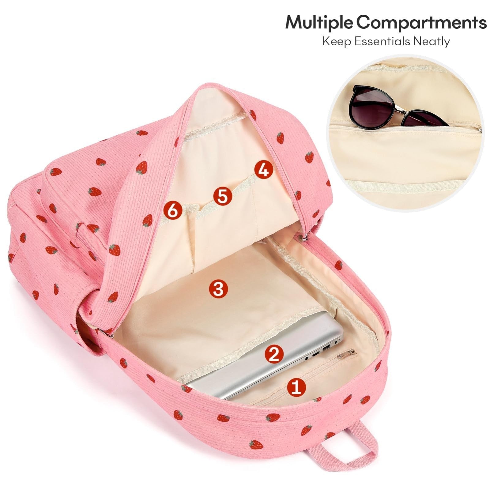 Stylish Preppy Corduroy Kids Backpack, School Bookbag for Girls, Cute & Durable3