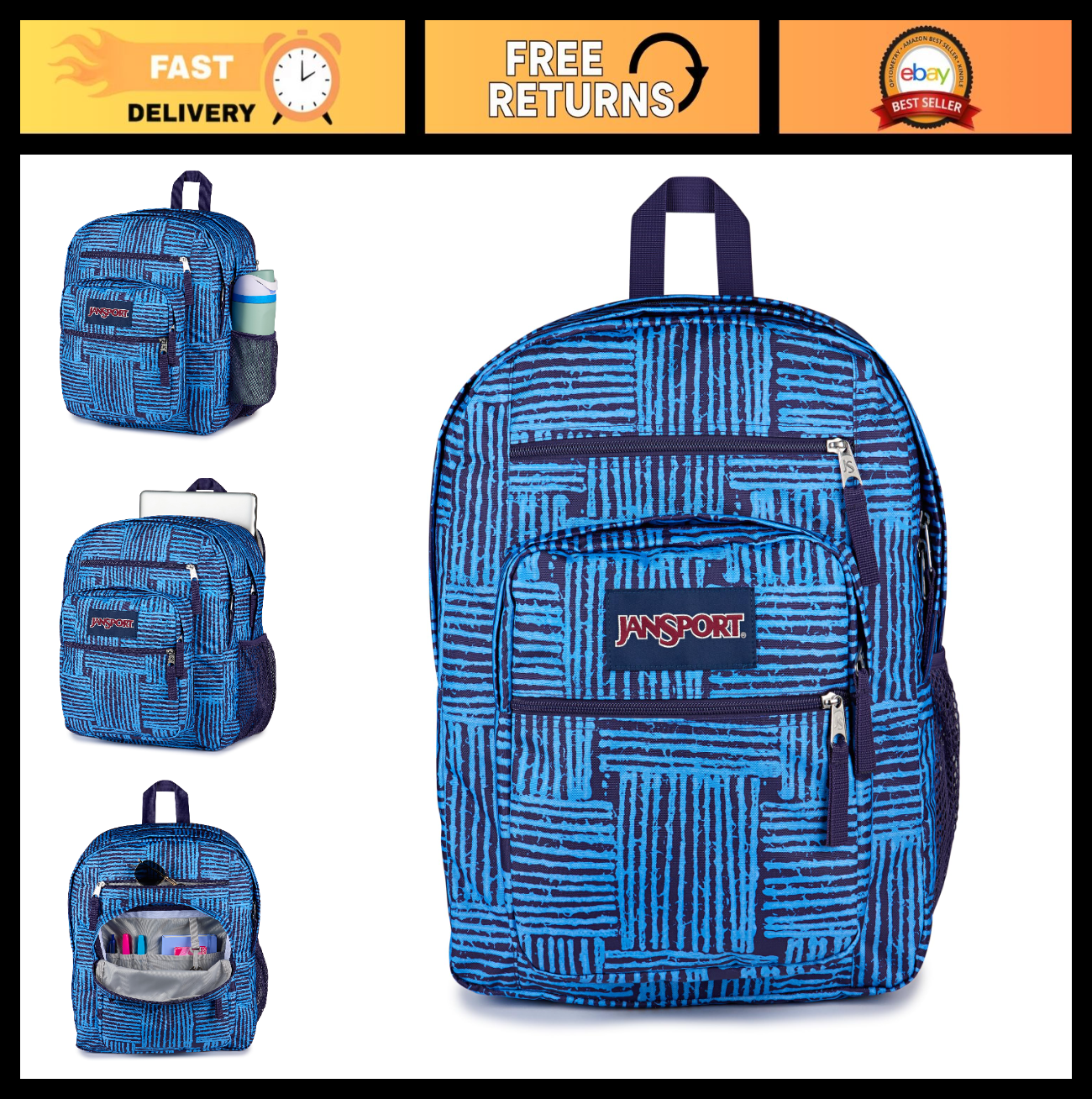 Laptop Backpack for 15" Laptop   Ergonomic Straps, 2 Compartments, Haul Handle0