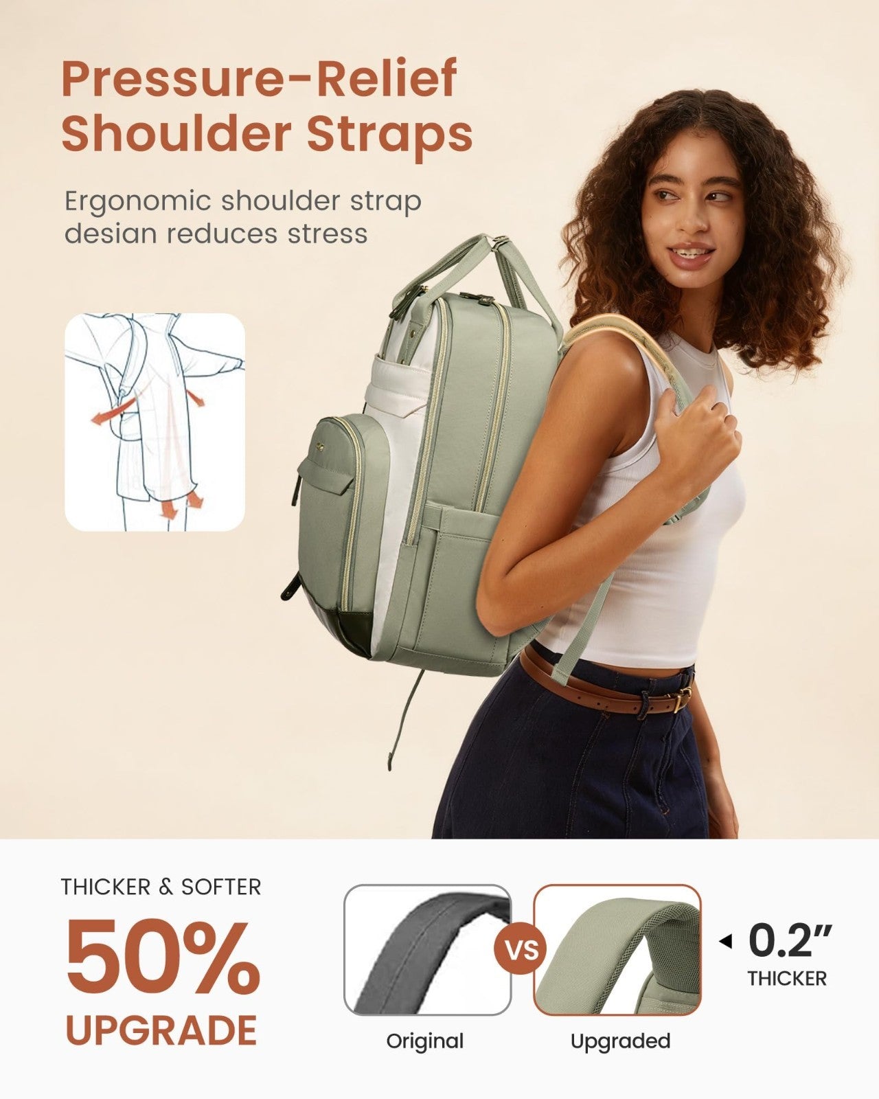 Stylish 17.3" Laptop Backpack with Tumbler Holder, Cute College Work Bag, Gifts4