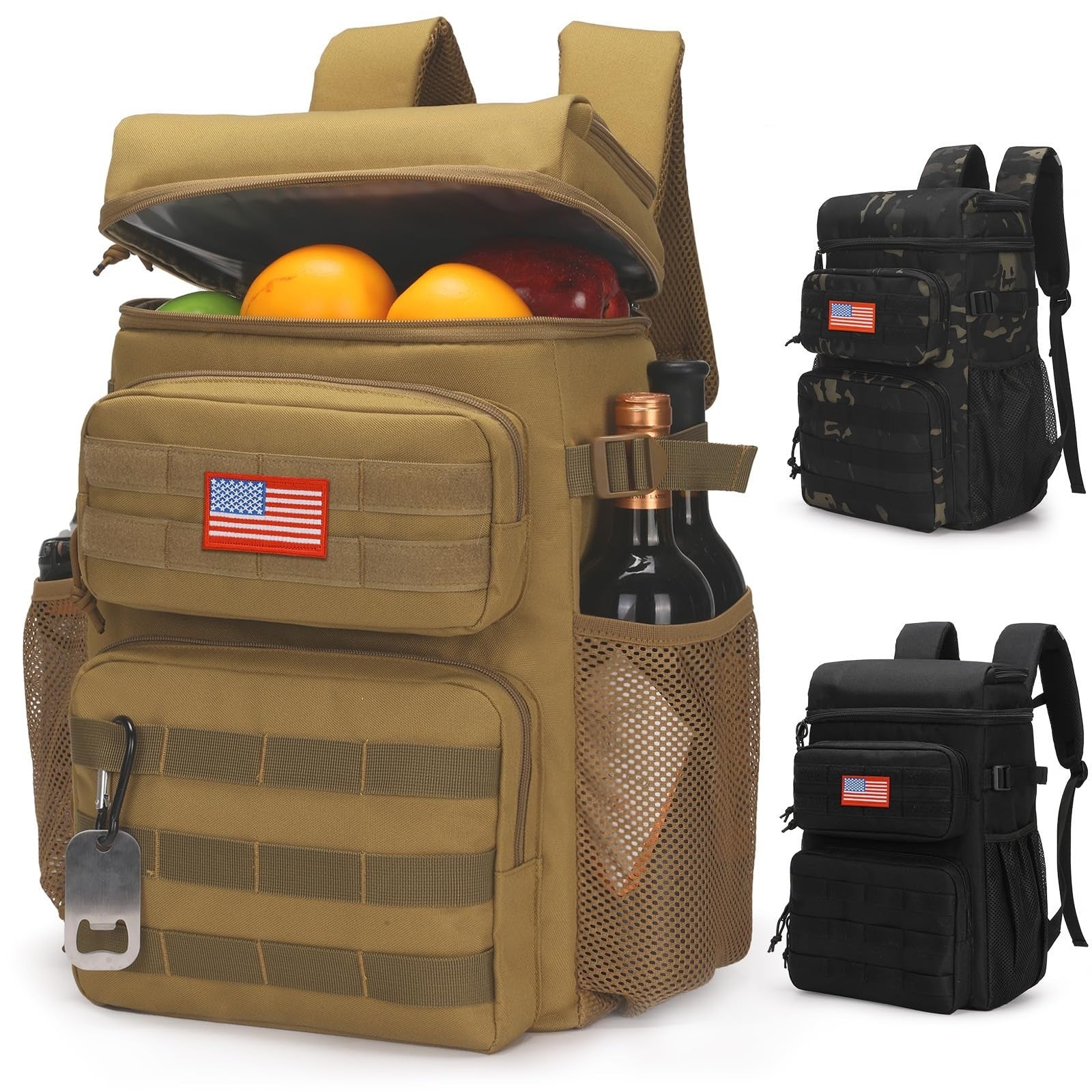 Insulated Tactical Cooler Backpack - Lightweight, Leakproof, Waterproof for Hiki1