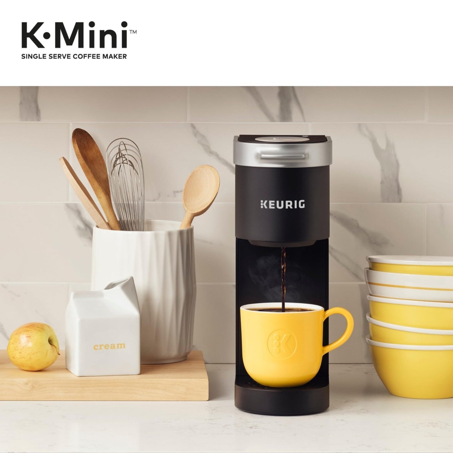 Compact Single Serve Coffee Maker, 6-12oz Brew Size, Cord Storage, Ideal for Sma2
