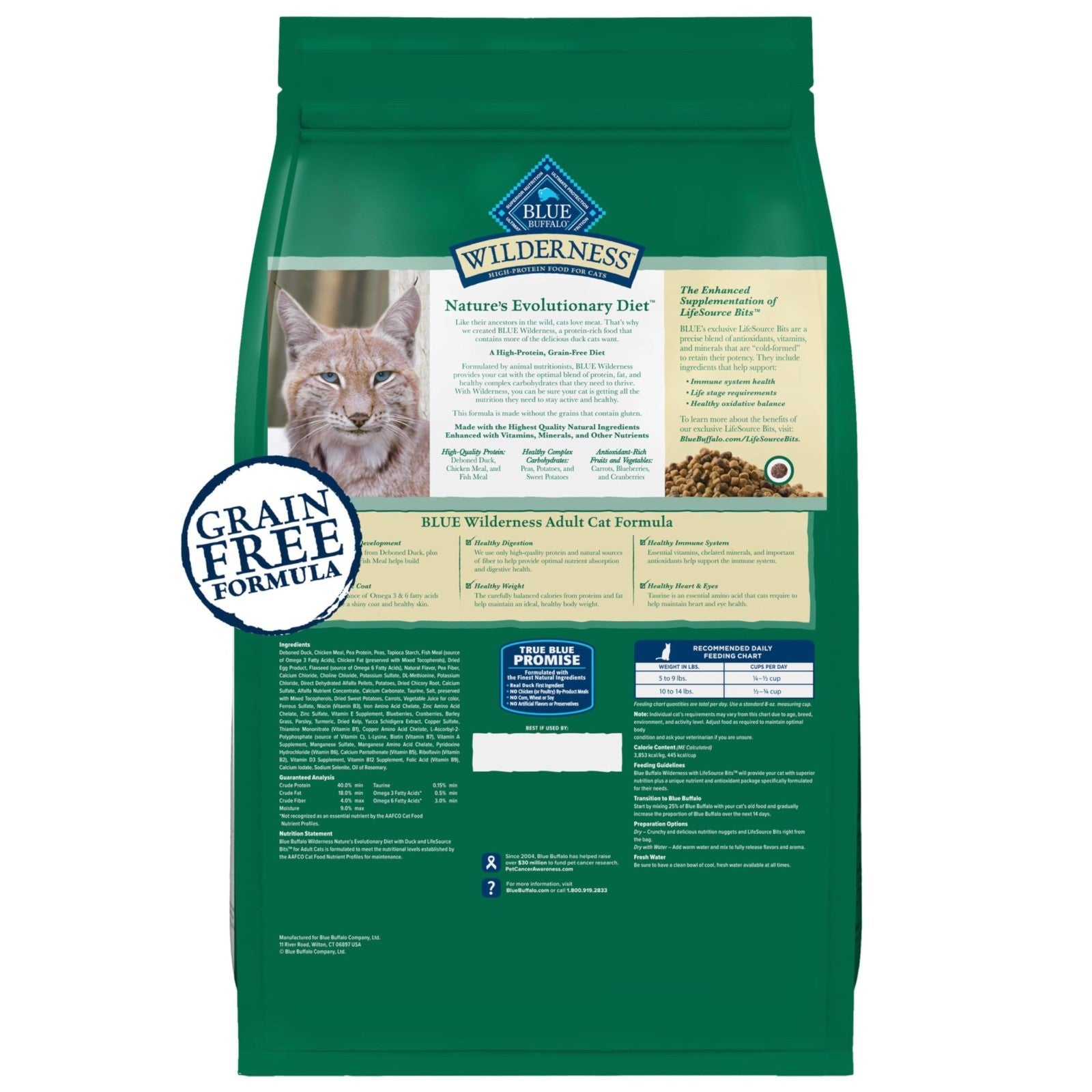 Grain Free Duck Dry Cat Food for Adults, High Protein, 5 lb Bag, Natural Nutriti2