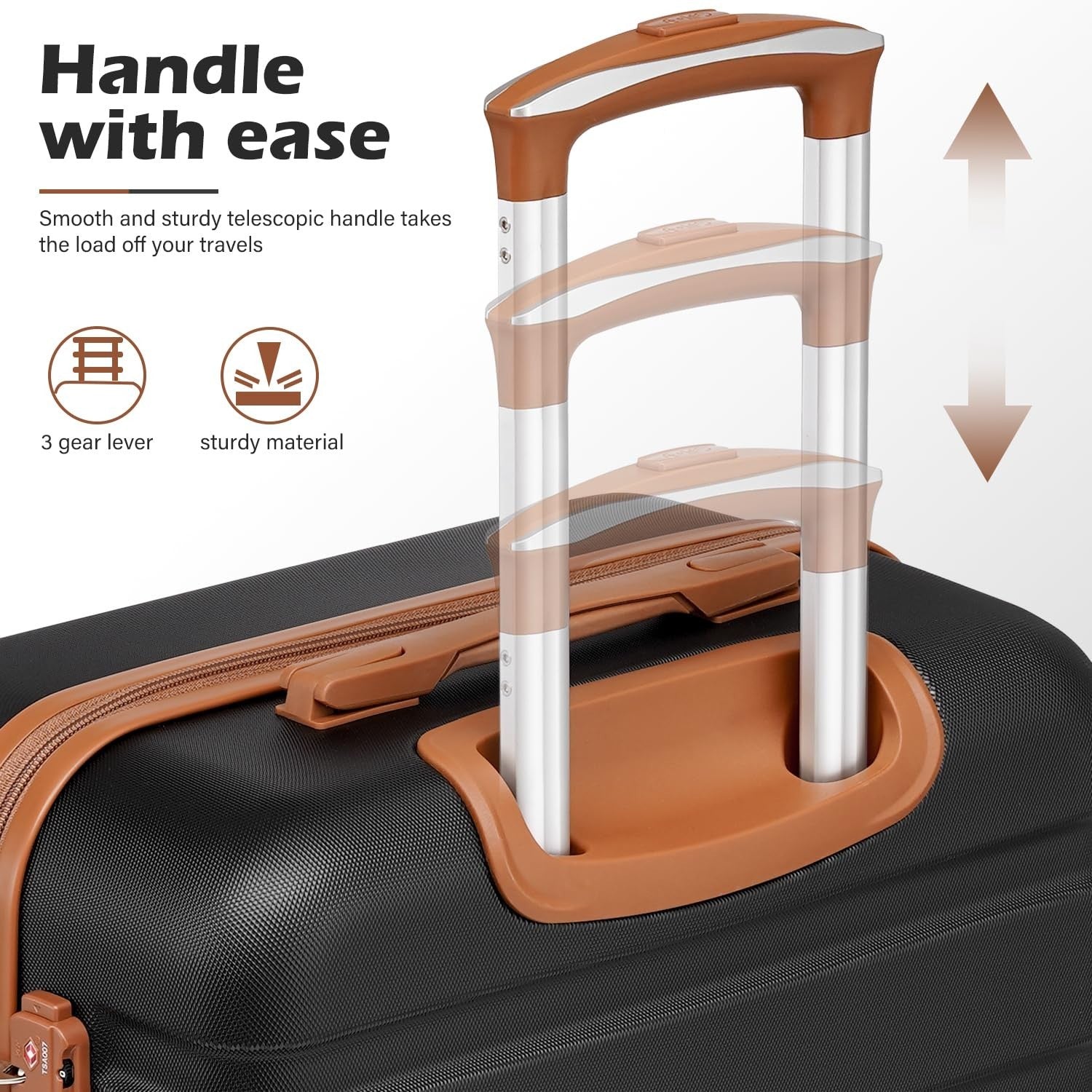Lightweight 4-Piece Hardshell Luggage Set, 360° Spinner Wheels, TSA Lock, Family2