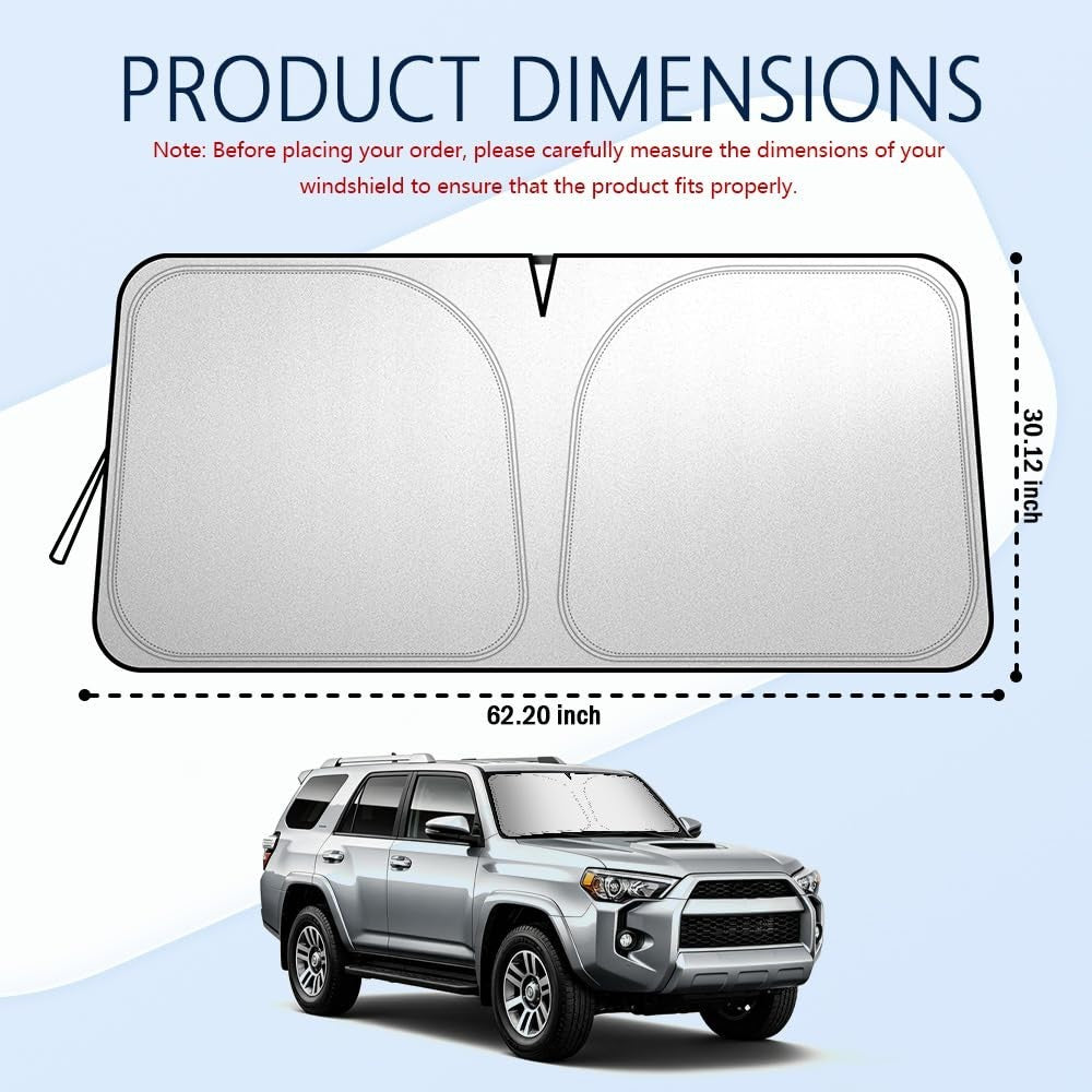 Car Windshield Sun Shade for 2010-2025 Toyota 4Runner, Foldable Oxford Cloth Cov2