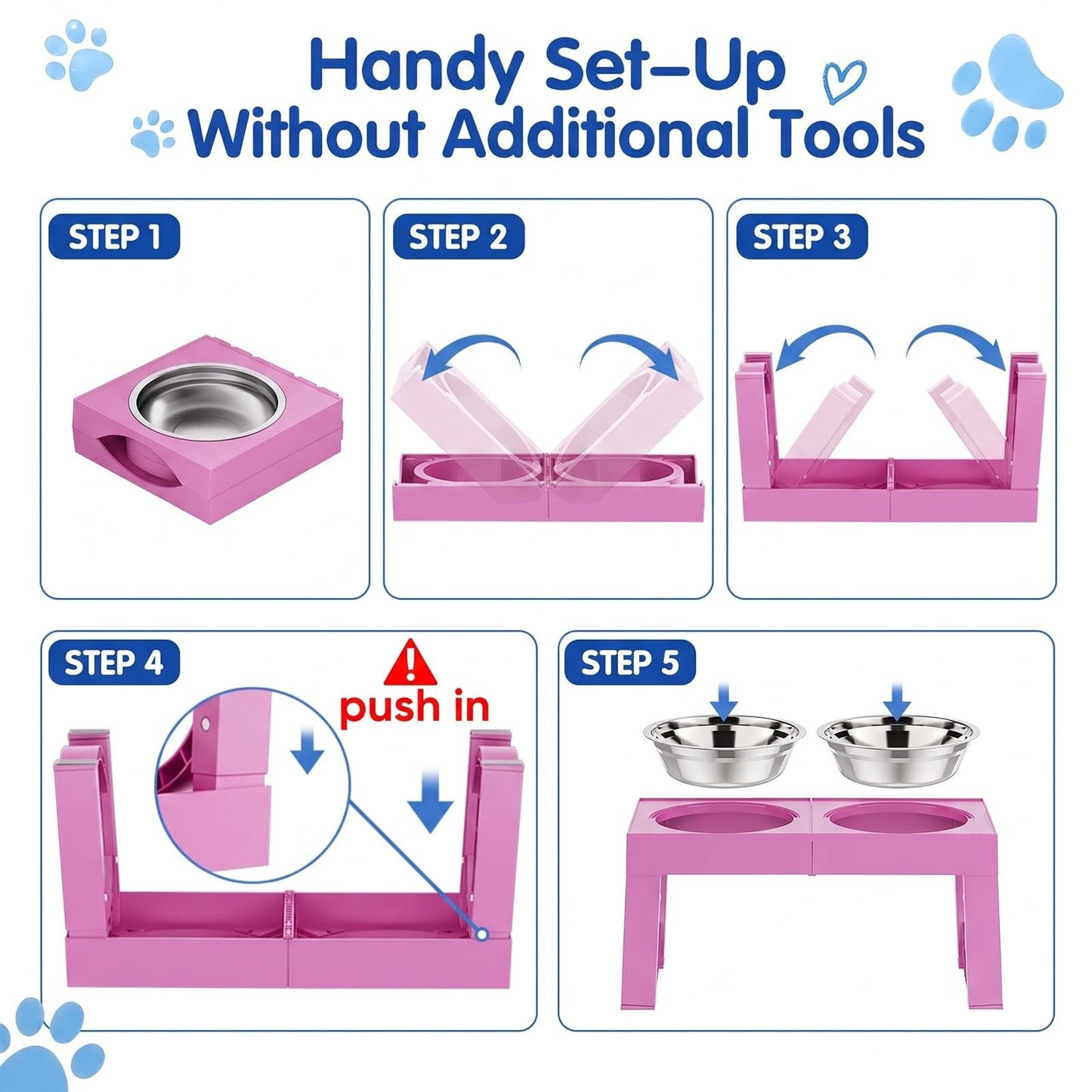 Elevated Dog Bowls for Large Breeds   Adjustable Stainless Steel Feeder Stand, 57