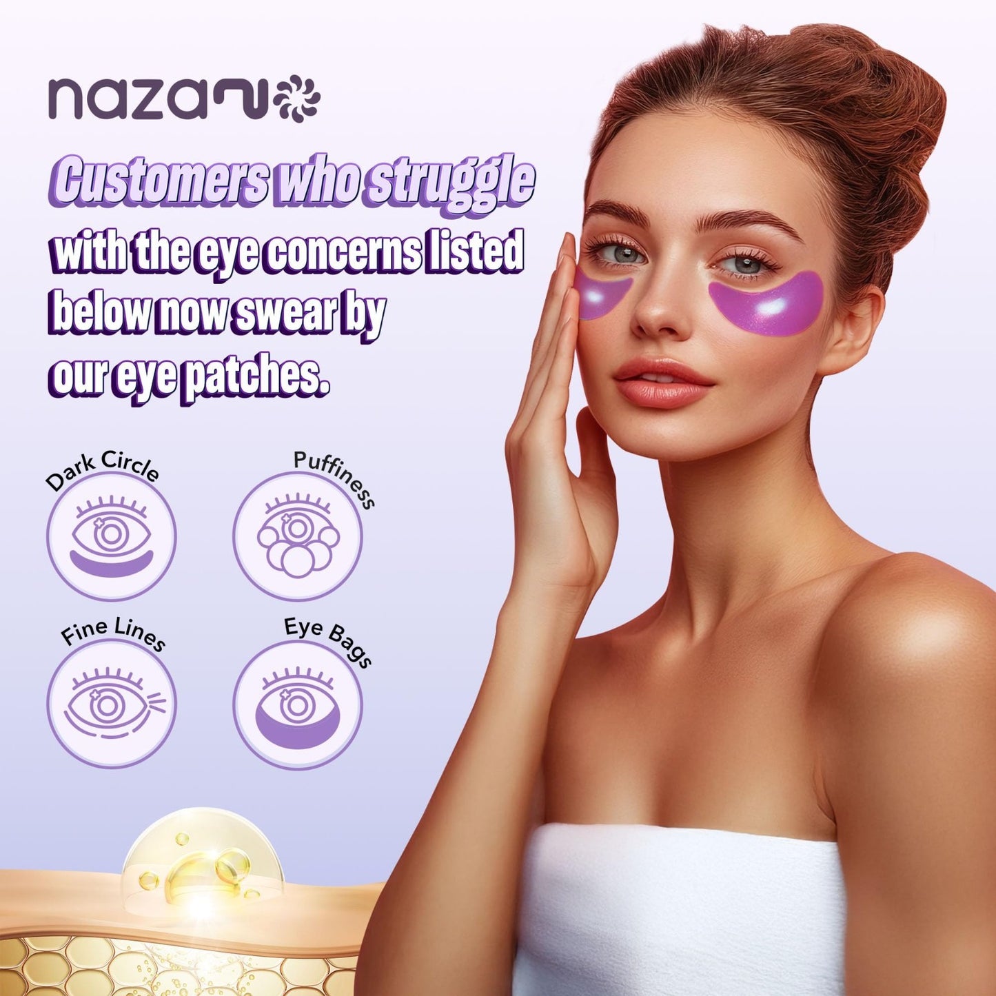 Hydrating Under Eye Patches   60 Pack Collagen Eye Masks for Dark Circles & Puff2