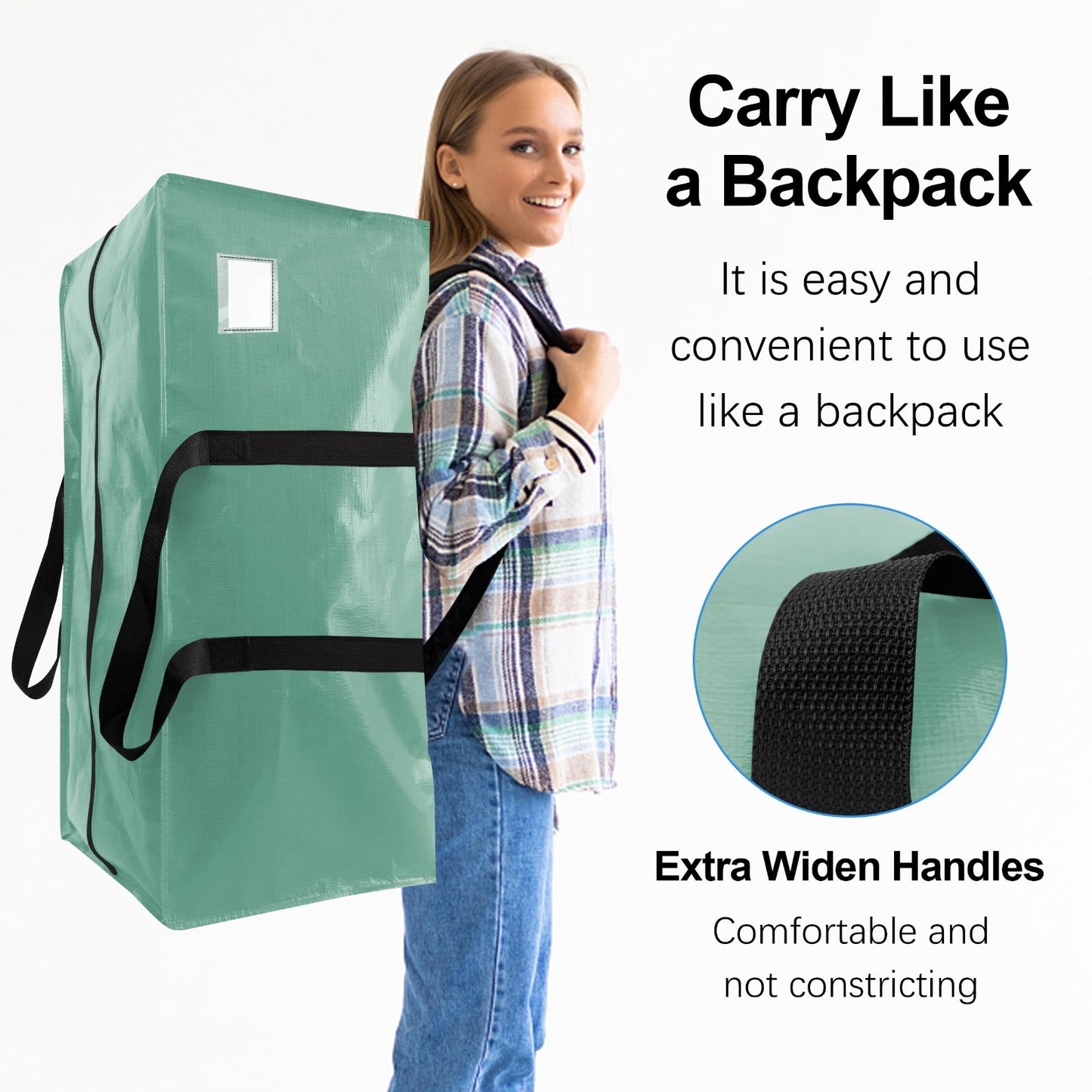 6 Pack Heavy Duty Large Moving Bags with Backpack Straps - Strong Zippered Stora3