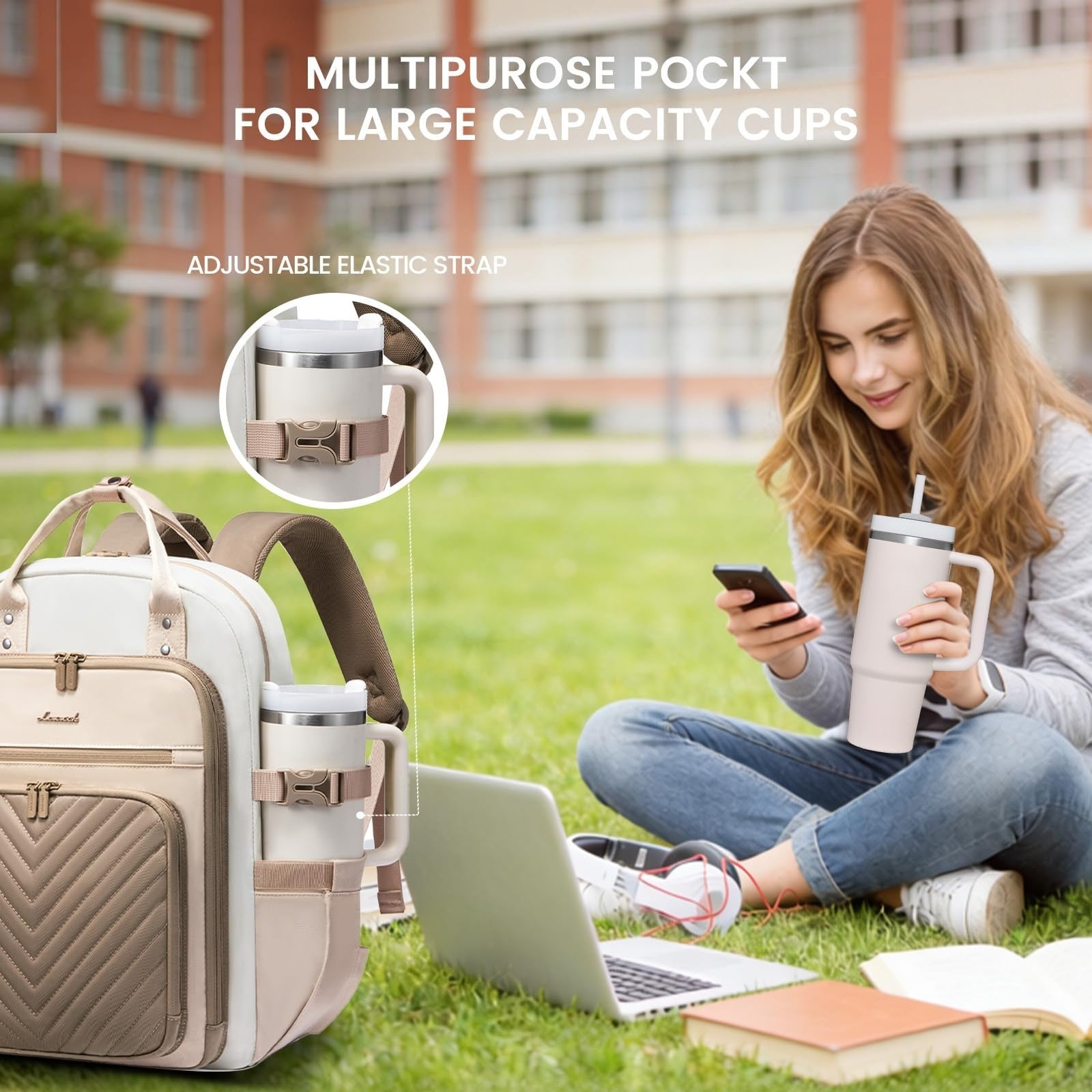 Stylish Water Resistant Laptop Backpack for Women   Travel, Work, Business, Nurs2