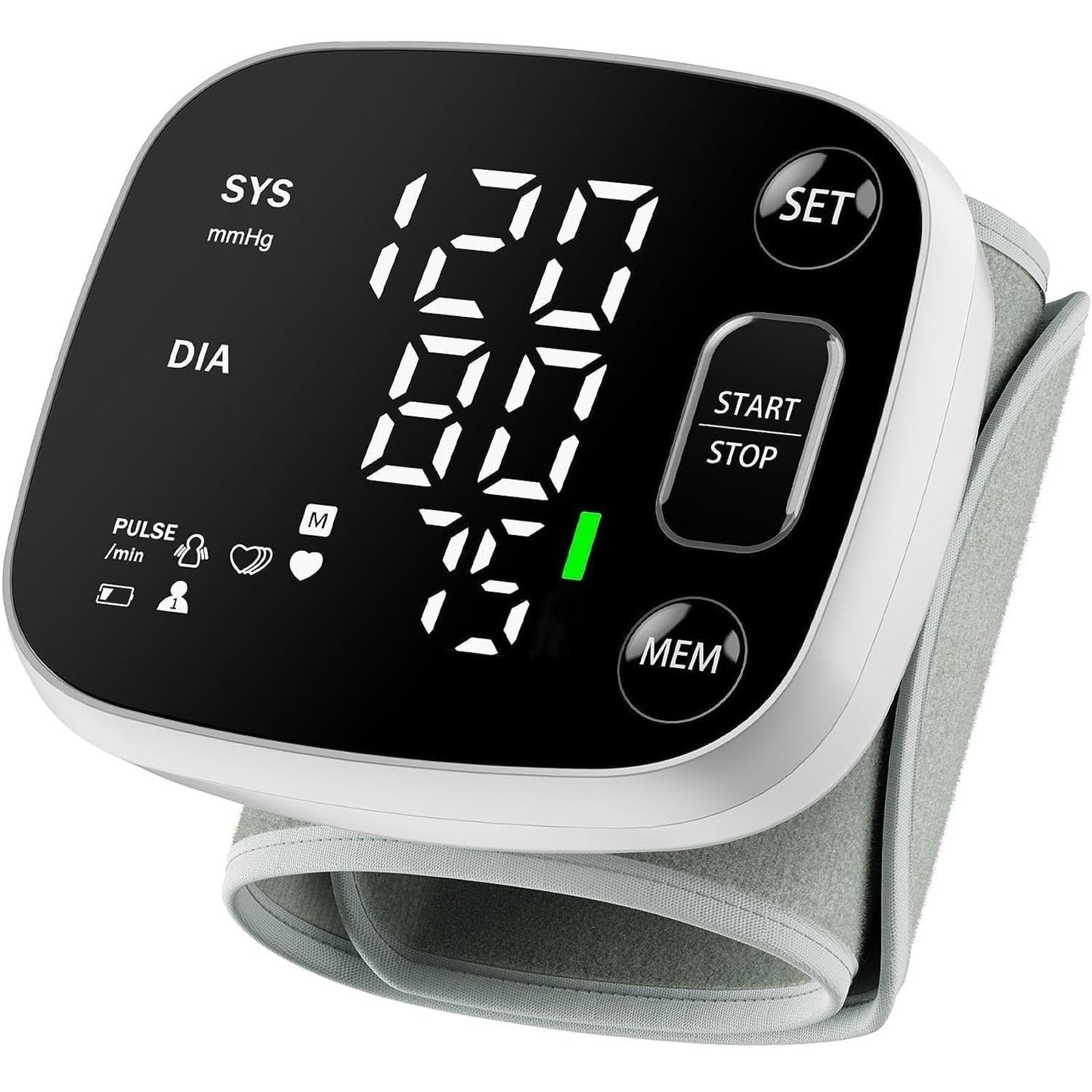 Rechargeable Wrist Blood Pressure Monitor   FDA Cleared, Adjustable Cuff, 240 Me1