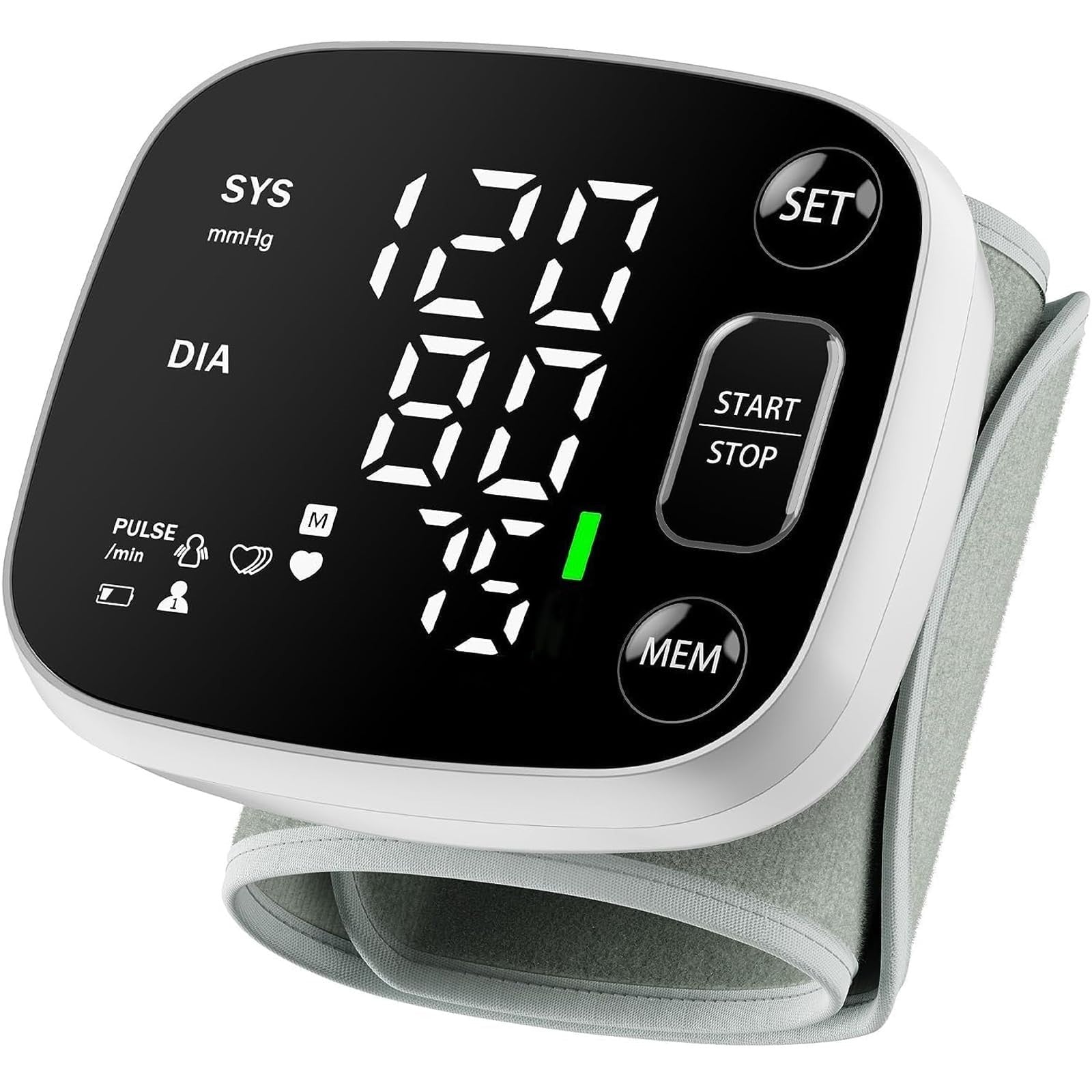 Rechargeable Wrist Blood Pressure Monitor   FDA Cleared, Adjustable Cuff, 240 Me1