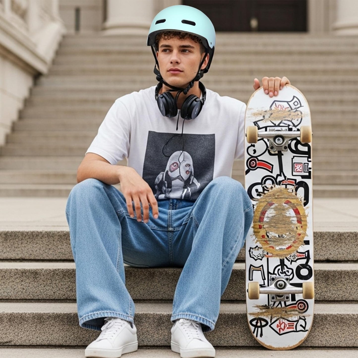 Multi-Sport Helmet for Skateboard, Bike, Scooter - Adjustable, Lightweight, Vent2
