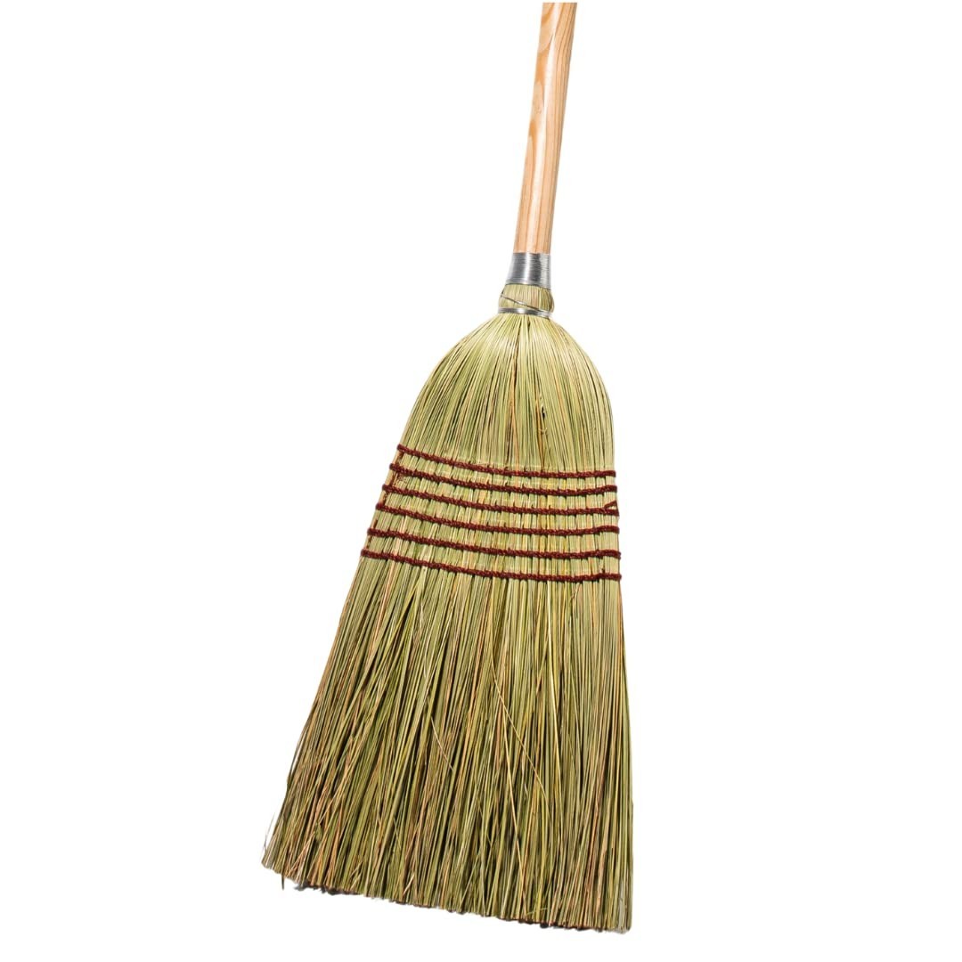 Heavy Duty Corn Broom with Wooden Handle for Indoor & Outdoor Cleaning - 1.251