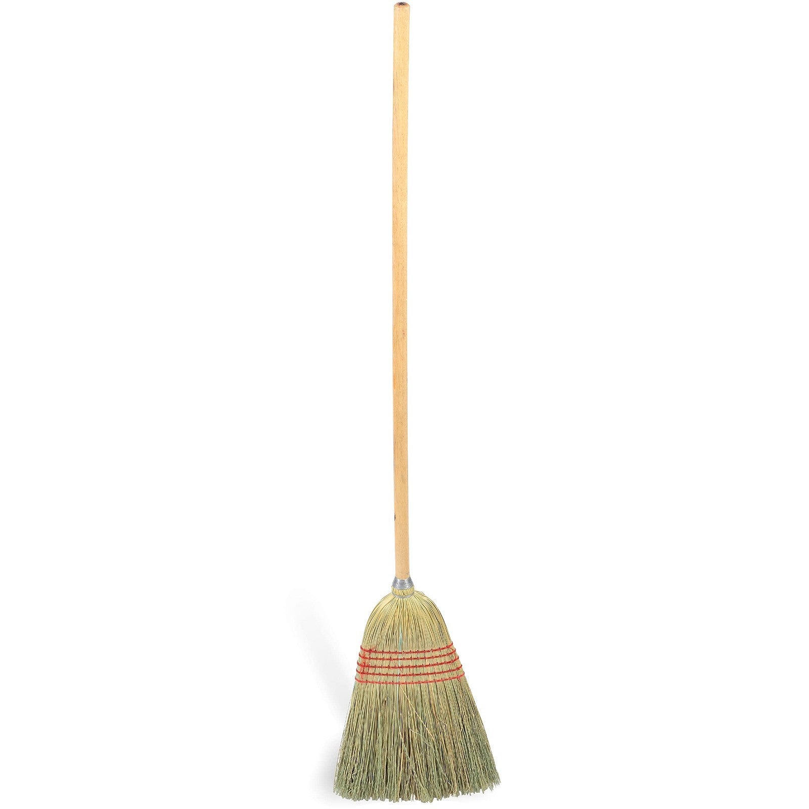 10" Standard Corn Broom with Natural Wood Handle - Heavy Duty Cleaning Tool2