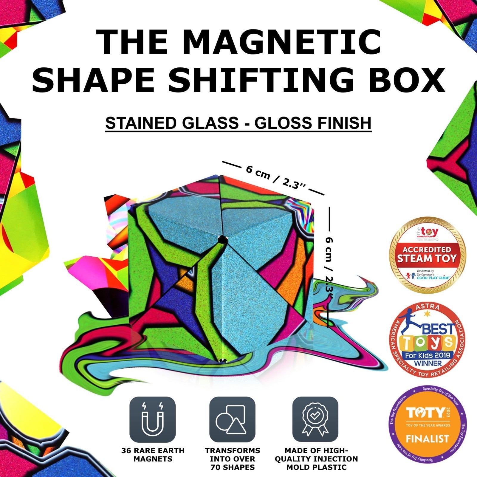 Magnetic Puzzle Cube   Sensory Fidget Toy for Stress Relief, Shape Shifting Fun,2