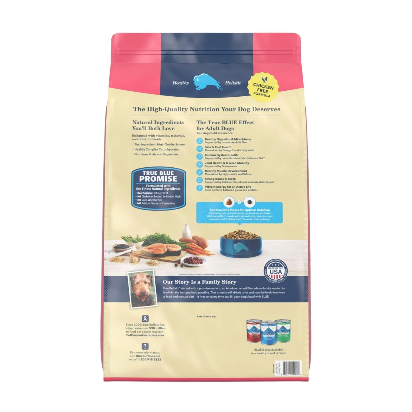 Salmon Adult Dry Dog Food, 30 lb   Blue Buffalo Life Protection Formula, Healthy2