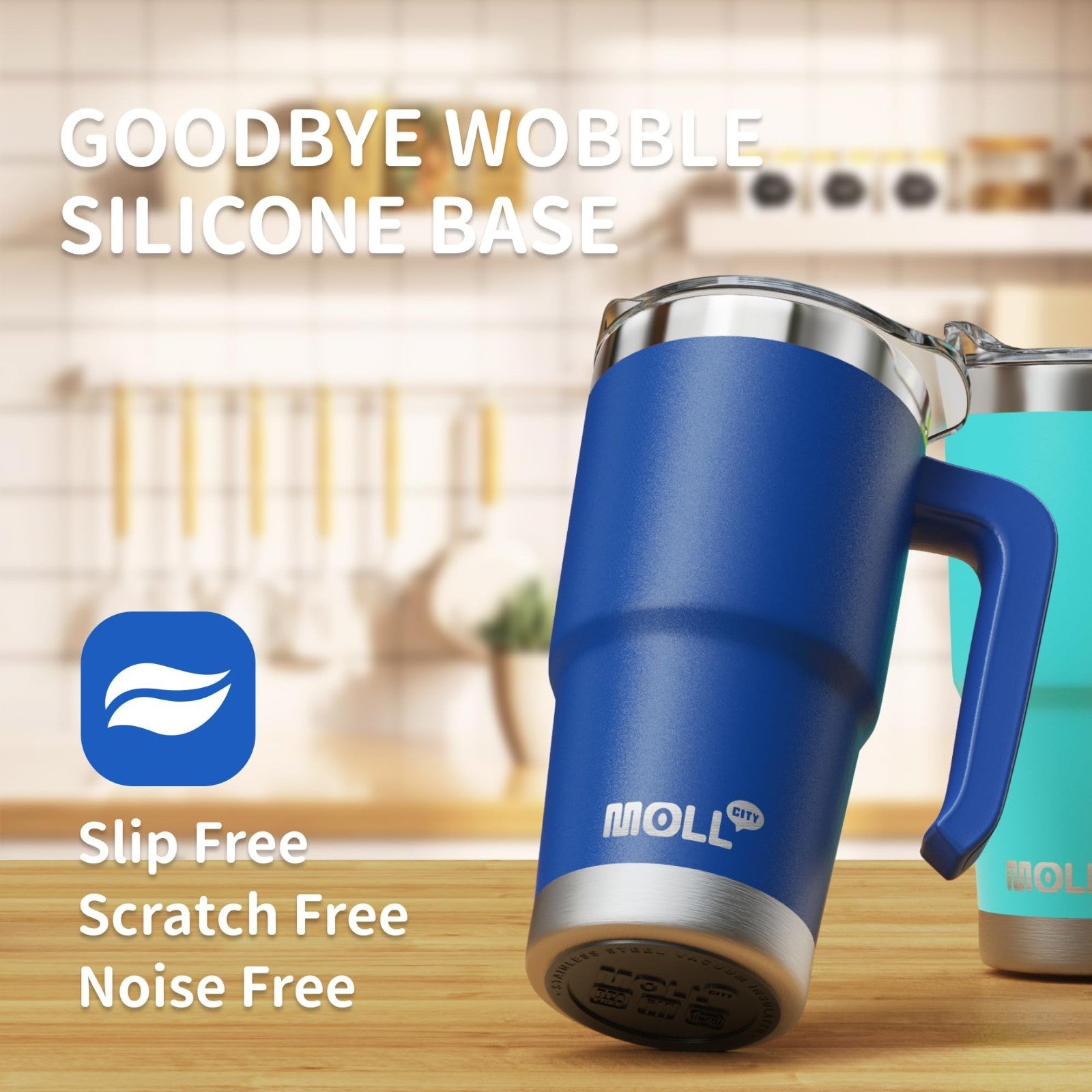 16 oz Insulated Tumbler with Handle   Reusable Stainless Steel Travel Mug with L4