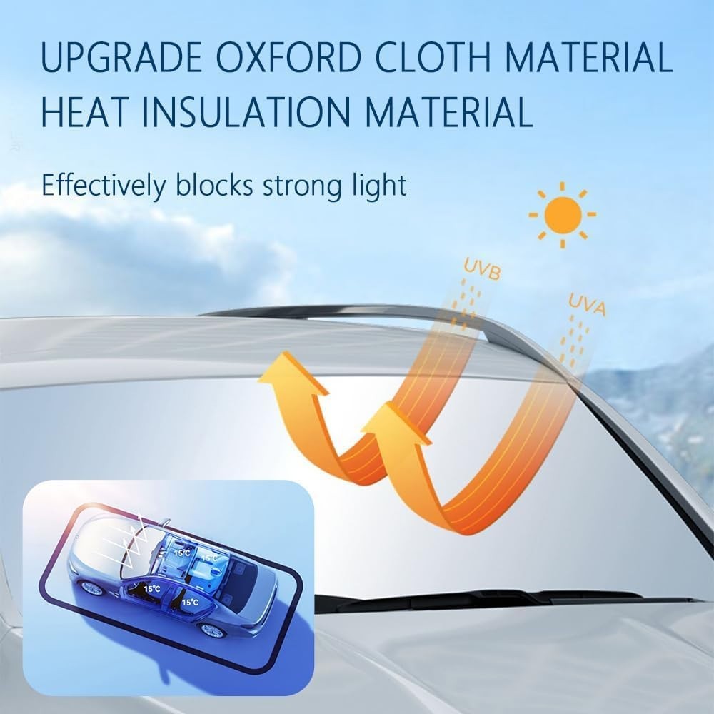 Foldable Car Windshield Sun Shade for Toyota Corolla 2020-2026, Heat Blocking Ox6