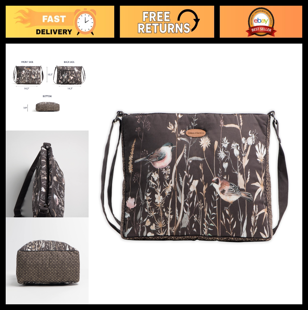 Stylish Cotton Shoulder Bag for Women   Versatile Handbag, Everyday Use, Fashion0