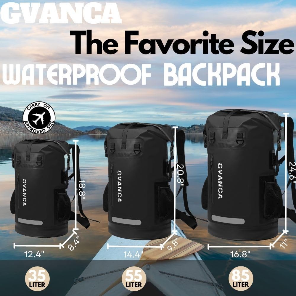 Waterproof 35L Kayak Dry Backpack - Floating Dry Sack for Boating, Camping, Fish3