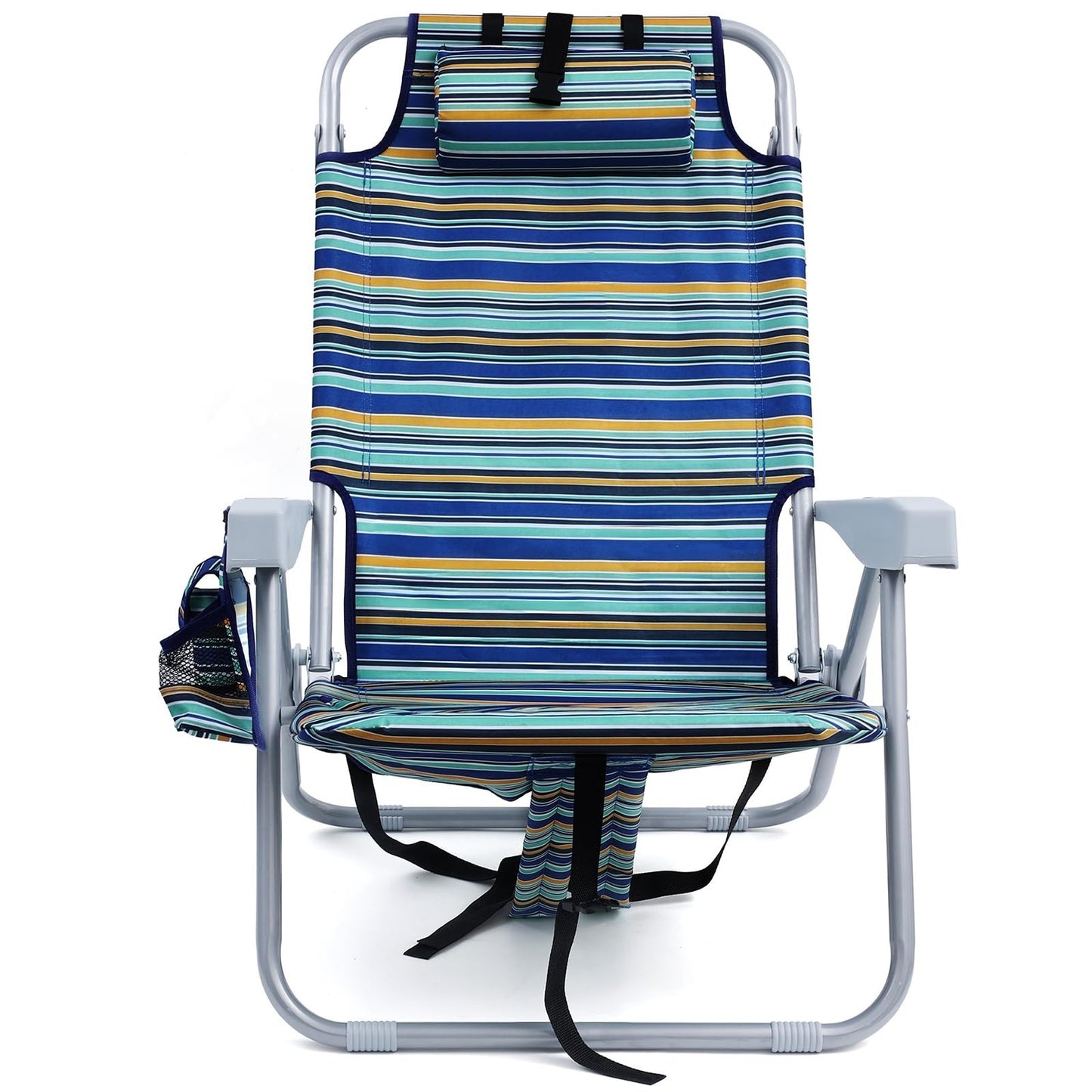 Folding Beach Chair with Cooler Pouch, 4-Position Heavy Duty, Supports 350lbs5