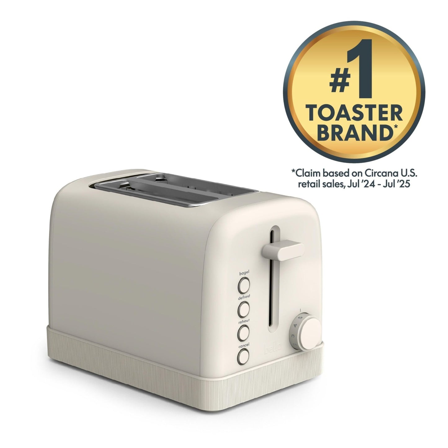 2 Slice Toaster with Extra Wide Slots, 6 Shade Settings, Oatmilk Color3