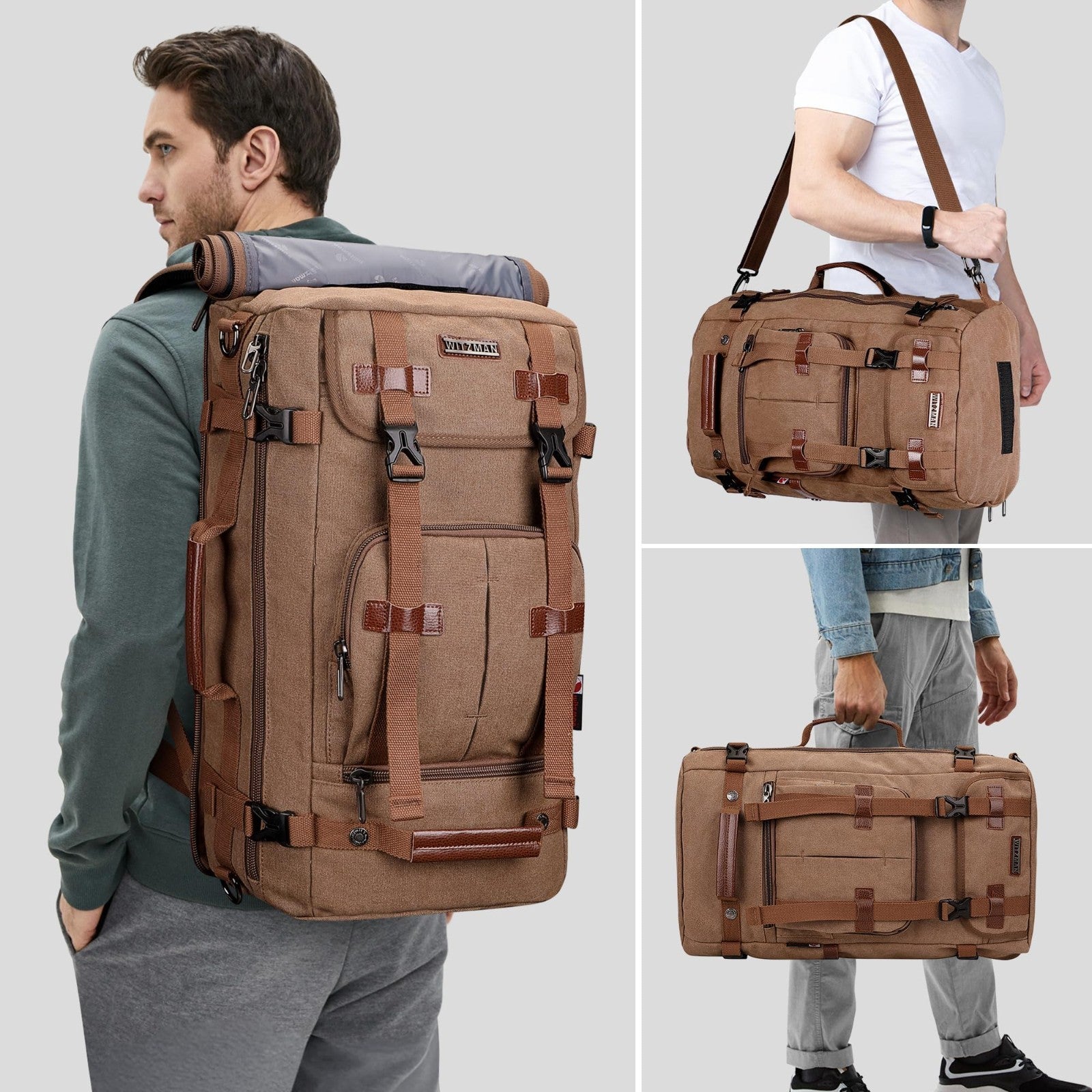 Vintage Canvas Travel Backpack for Men, Stylish Laptop Bag, Durable & Spacious2
