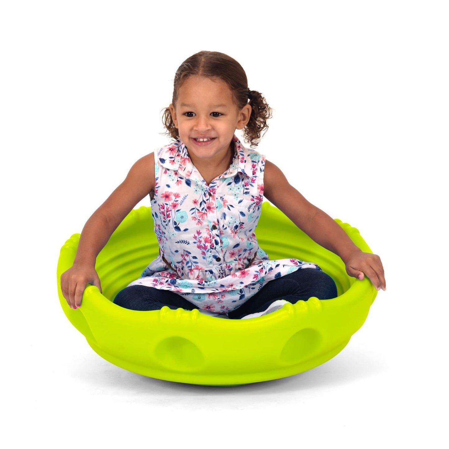 Wobble Disk & Climbing Dome for Kids   Indoor/Outdoor Rocking Toy   Yellow/Green5