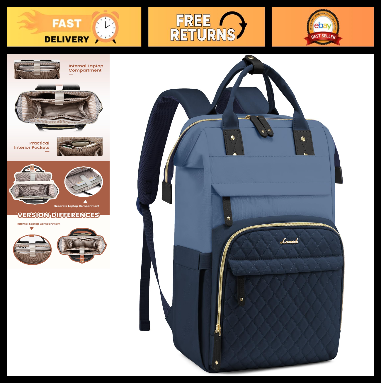 Waterproof Laptop Backpack for Women, 15.6" Travel Computer Bag, Nurse & Teacher0