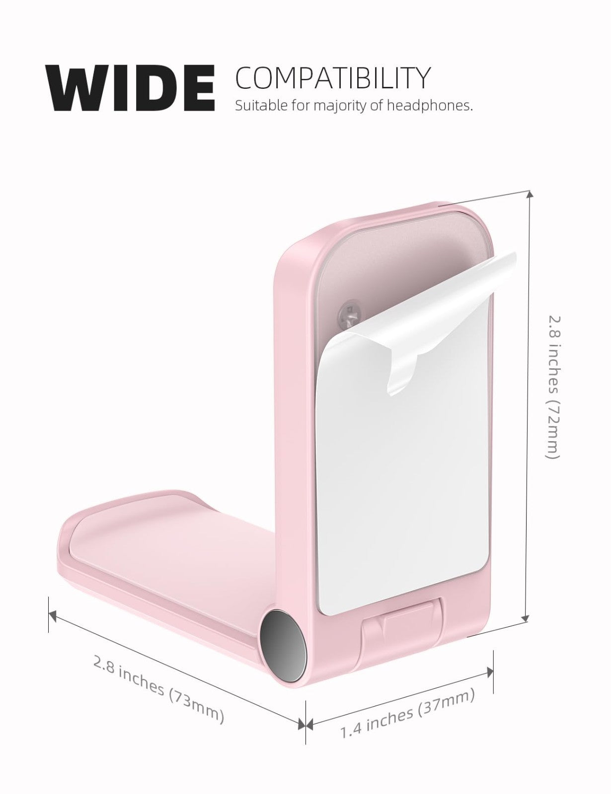 Adhesive Headphone Stand Hook Mount   Under Desk Headset Holder Clip, Pink6