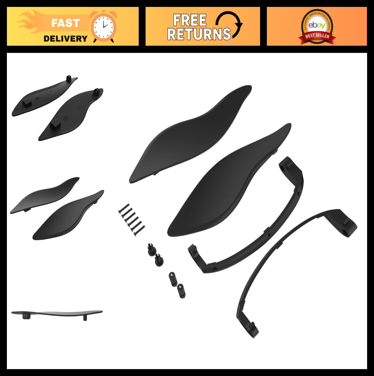 Color-Matched Motorcycle Air Deflectors for Harley Touring Batwing Fairing (2 Pc0