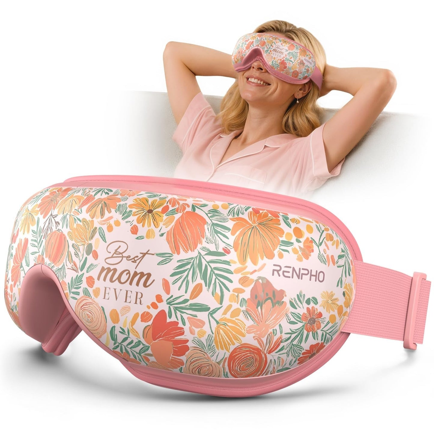 Heated Eye Massager with Vibration | Relieves Head Tension, Eye Strain, Dark Cir1