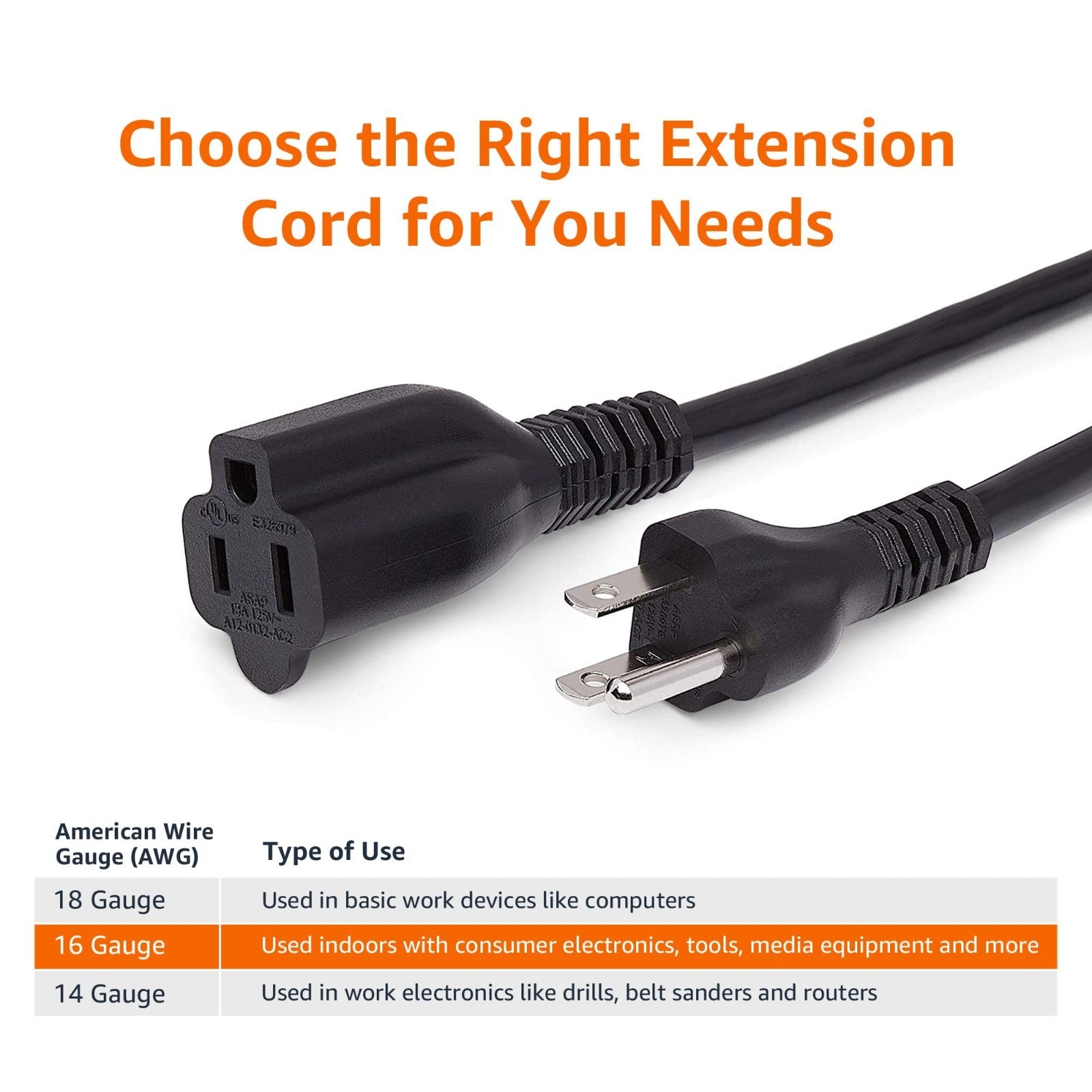 10 ft Heavy Duty Extension Cord   13 Amps, 125V, Black, 28 Count   Power Supply2