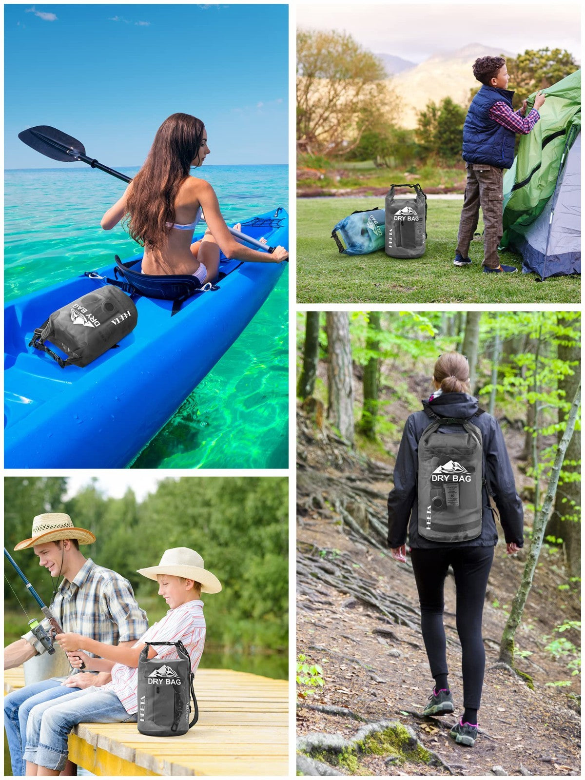 Waterproof Dry Bag for Travel, Kayaking, Boating - Lightweight Roll Top Backpack5