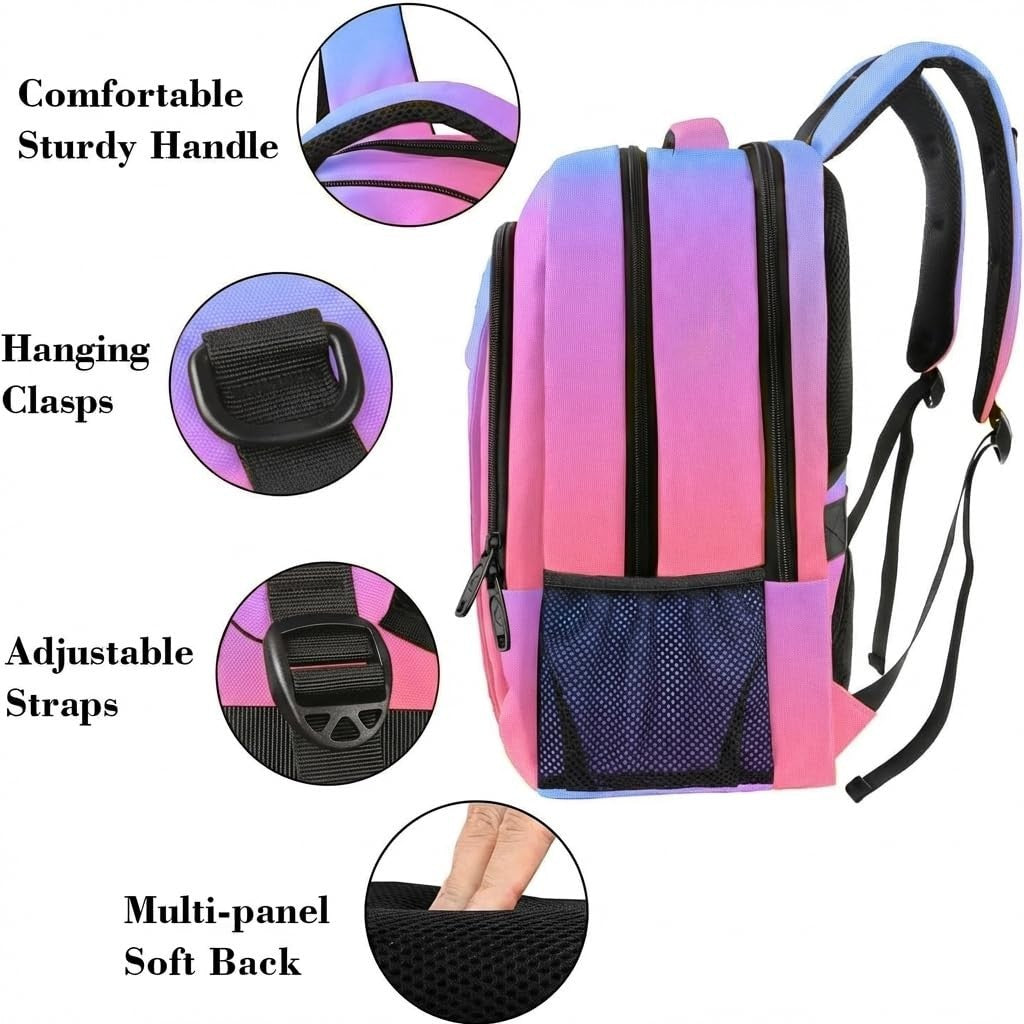Colorful Slim Laptop Backpack for 15.6" Computers, Stylish Travel Bag, Durable D3