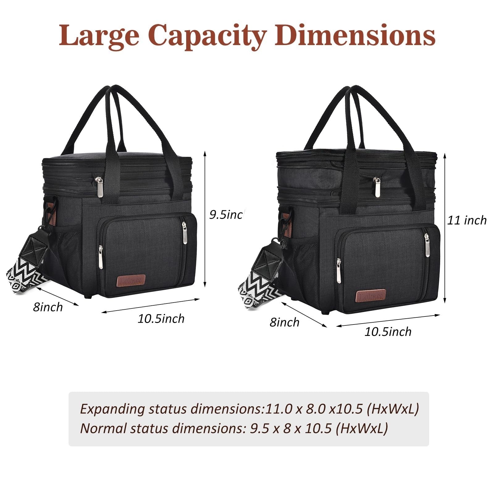 Optimized eBay Title:  "Large Insulated Lunch Bag & Box - Double Deck, Leakproo2