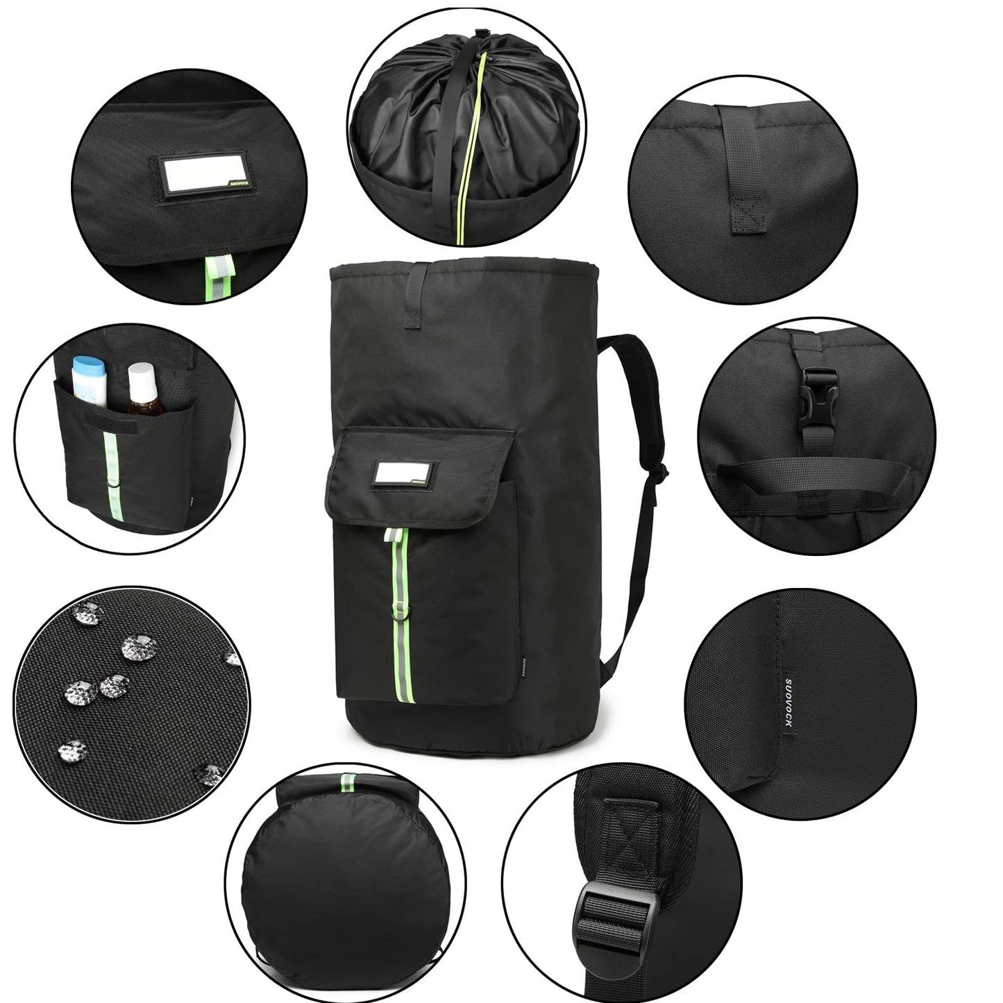 Extra-Large Heavy-Duty Laundry Backpack Bag with Drawstring Closure for College3