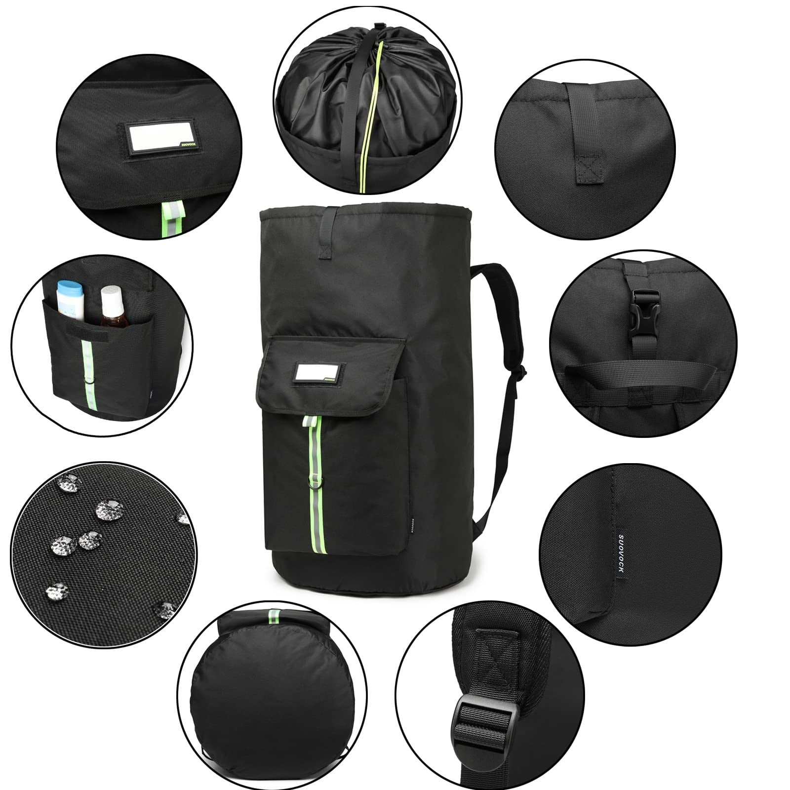 Extra-Large Heavy-Duty Laundry Backpack Bag with Drawstring Closure for College3